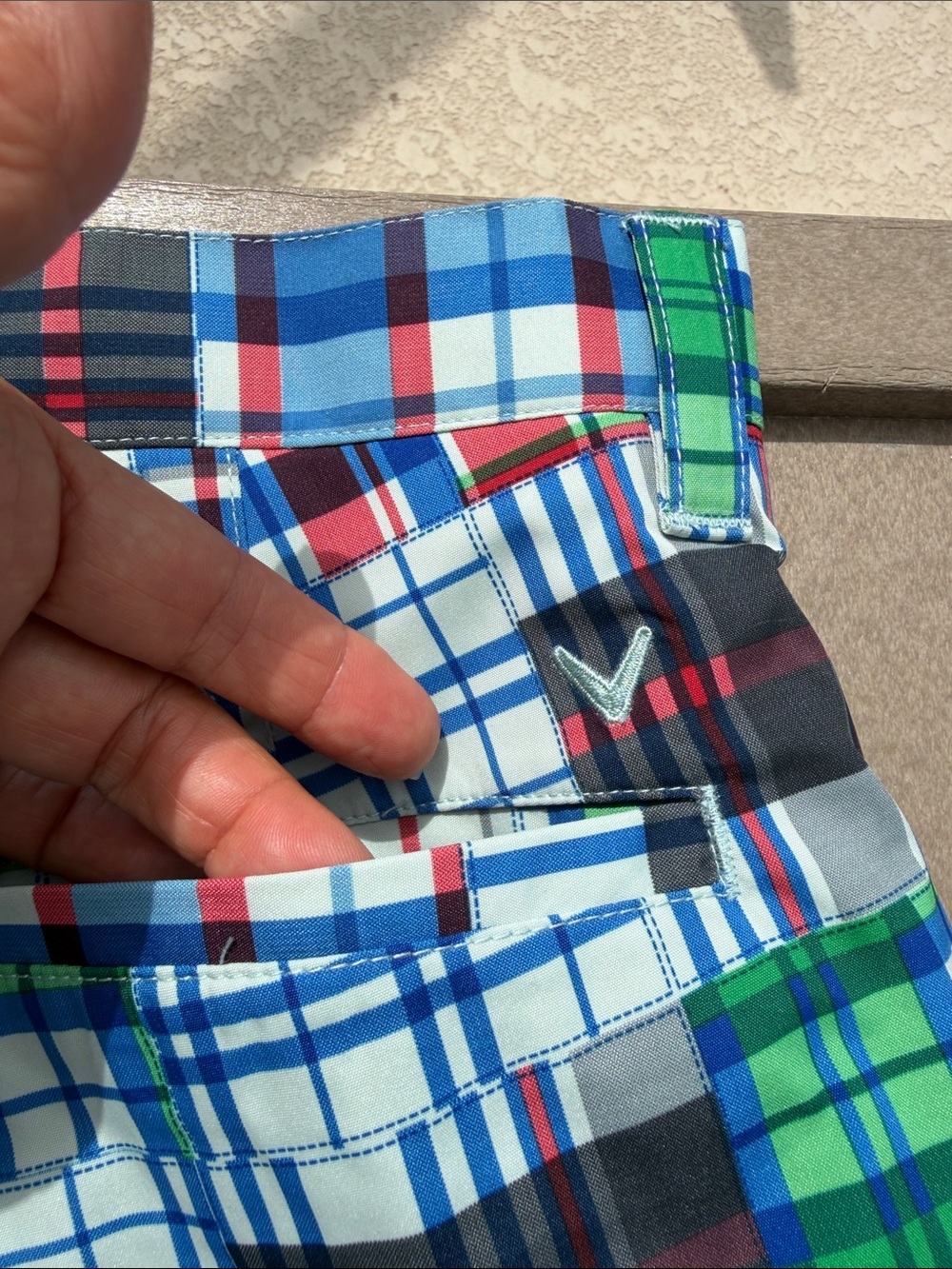 Callaway Chevron Plaid Flat Front Shorts Collegiate Quiet Luxury Preppy Golf 34 - Picture 6 of 10